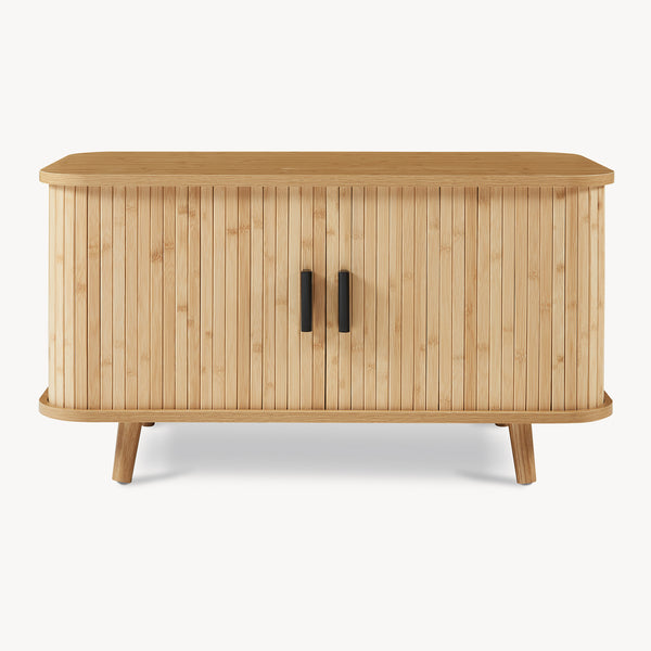 Schuhschrank mit Sitzkissen Tvedestrand 50x80x40 cm Bambus/Beige [en.casa]