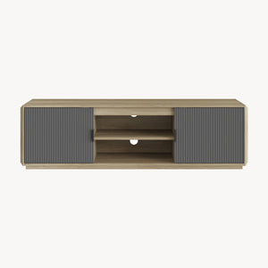 Fernsehschrank Trömi 150x40x43 cm Eicheoptik/Grau [en.casa]