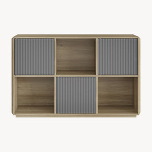 Sideboard Trömi 75x120x30 cm Eicheoptik/Grau [en.casa]
