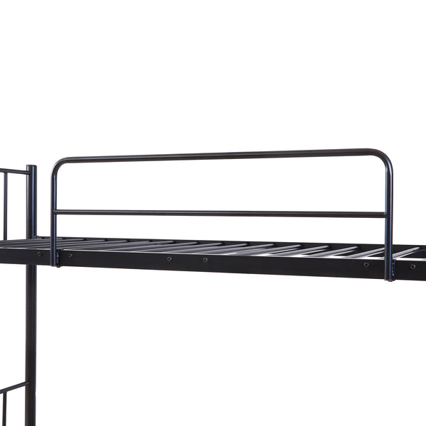 Metall-Etagenbett Berimma mit 2 Matratzen 90x200 cm Schwarz [en.casa]