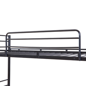 Metall-Etagenbett Bevapis mit 2 Matratzen 90x200 cm Schwarz [en.casa]