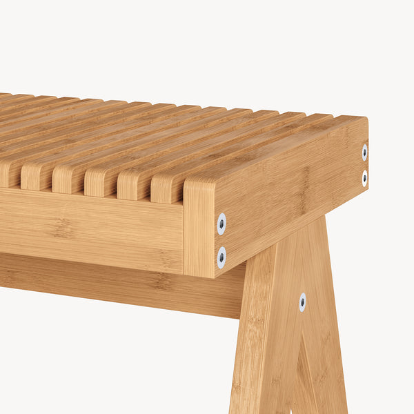 Sitzbank Lasdarvoo 120x35x45 cm Bambus Natur [en.casa]