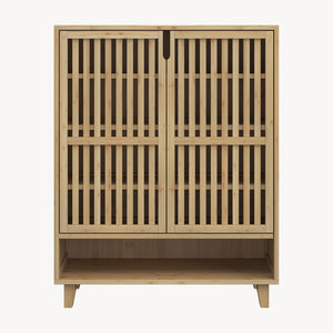 Schuhschrank Sirgerg 91x72x35 cm Bambus Natur [en.casa]