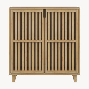 Beistellschrank Sirgerg 77x72x33 cm Bambus Natur [en.casa]