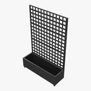 Trennwand Toma mit Blumenkasten Stahl 190x82x38 cm Schwarz [casa.pro]