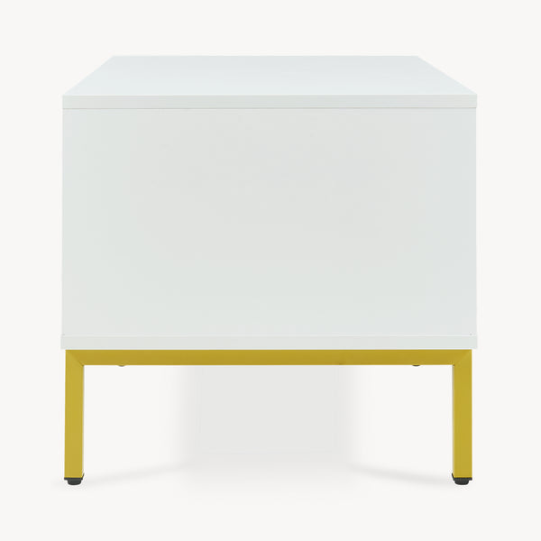Couchtisch Reyri 80x45x42 cm Weiß/Goldfarben