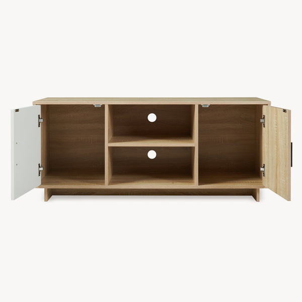 Fernsehschrank Kenta 120x39x52 cm Sonoma-Eicheoptik/Weiß [en.casa]