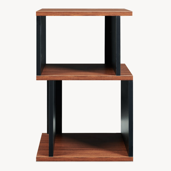 Beistelltisch Trond 50x33x29 cm Schwarz/Walnussoptik [en.casa]