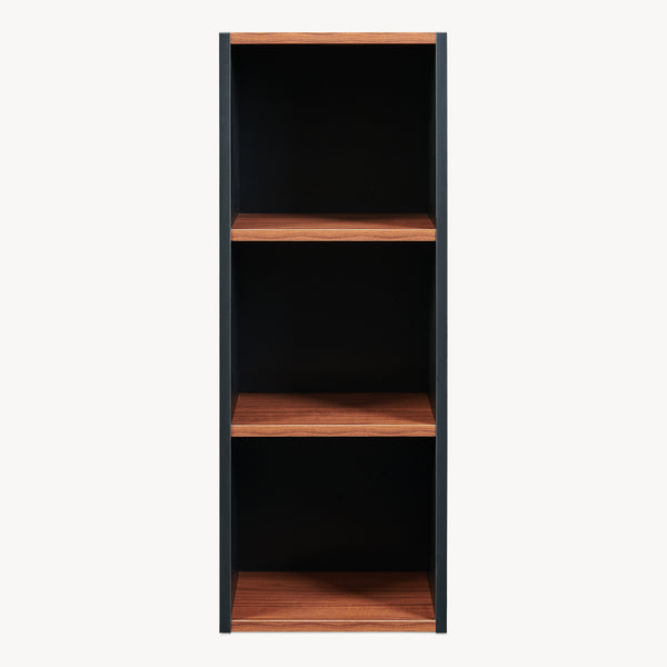 Bücherregal 'Trond' mit 3 offenen Fächern 80 x 30 x 23 cm Schwarz/Walnussoptik