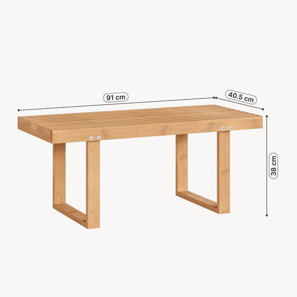 Sitzbank Aarela 91x41x38 cm Bambus [en.casa]