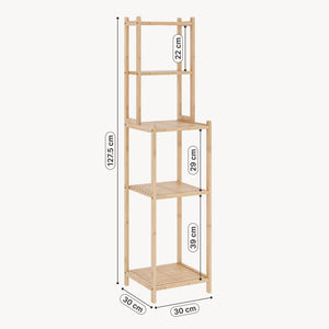 Badregal Anun 128x30x30 cm Bambus Natur [en.casa]