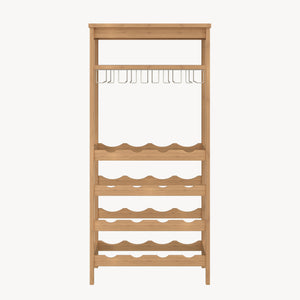 Weinregal Fillby 100x47x29 cm Bambus Natur [en.casa]