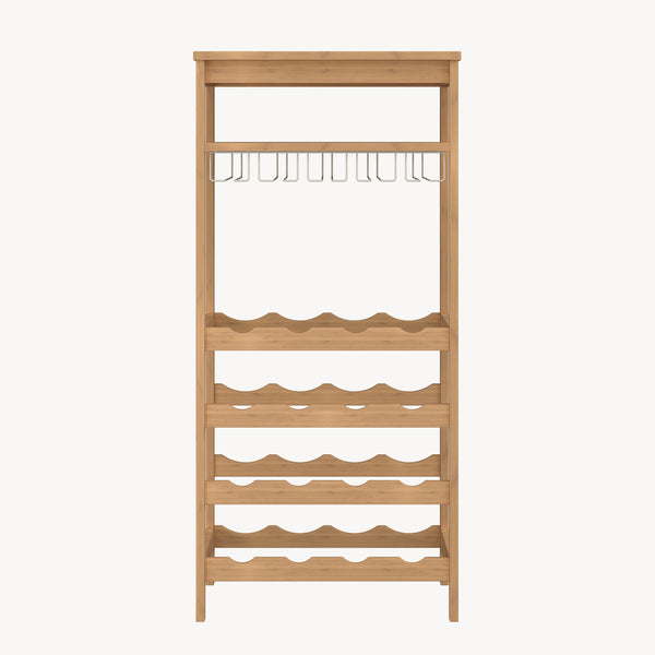 Weinregal Fillby 100x47x29 cm Bambus Natur [en.casa]