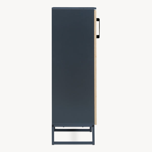 Badezimmerschrank Svanes 90x30x30 cm Dunkelgrau/Natur [en.casa]