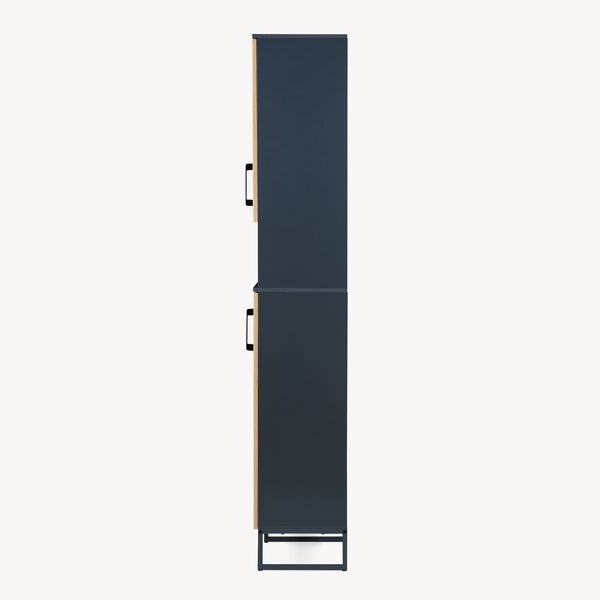 Hochschrank Svanes 170x30x30 cm Dunkelgrau/Natur [en.casa]