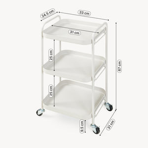 Servierwagen Kelevn 67x33x31 cm Stahl Grau [en.casa]