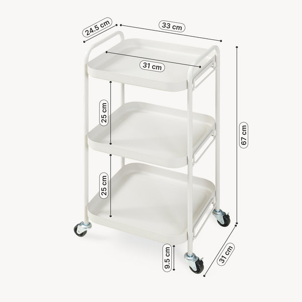 Servierwagen Kelevn 67x33x31 cm Stahl Grau [en.casa]