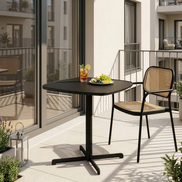 Outdoor Bistrotisch Foggia 75x70x70 cm Stahl Anthrazitgrau [casa.pro]