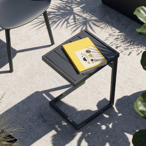 Outdoor Beistelltisch Gaby Stahl 58x40x30 cm Anthrazitgrau [casa.pro]