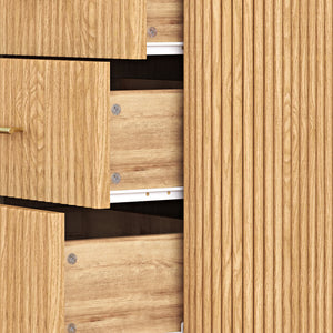 Kommode Kokunse mit 6 Schubladen 120x42x78 cm Eicheoptik [en.casa]