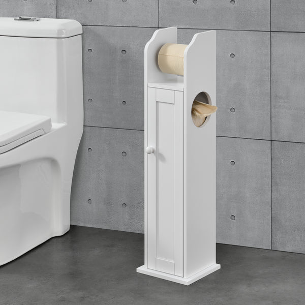 Toilettenpapierhalter Falkenberg 78x20x18 cm Badezimmerschrank mit Ablage Weiß en.casa