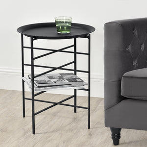 Beistelltisch Wiltz 40x40x53 cm Metall Schwarz en.casa