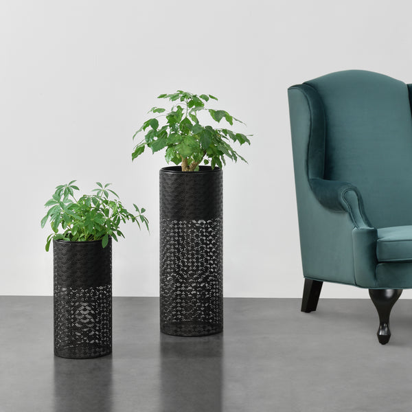 Blumenständer Virton 2er Set Schwarz en.casa