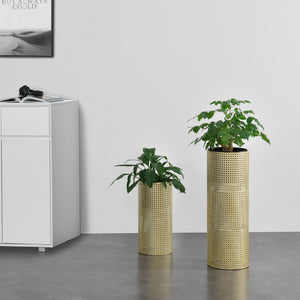 Blumenständer Lüttich 2er Set Schwarz/Goldfarben en.casa