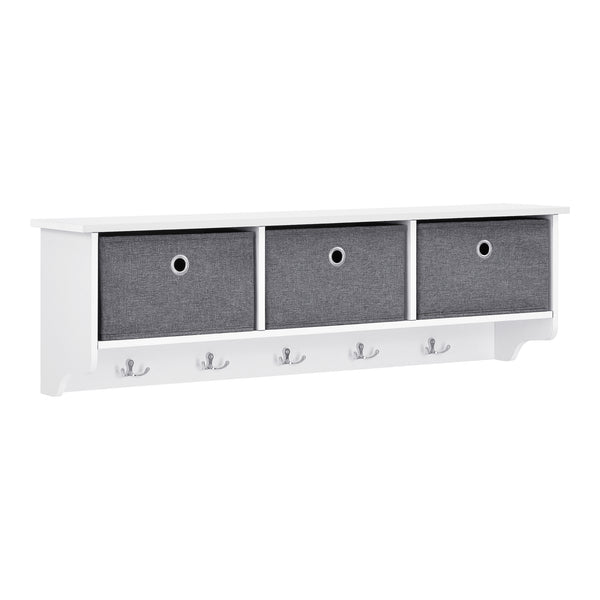 Wandgarderobe Horsens mit Aufbewahrungsboxen 100x20x30cm Weiß/Grau en.casa