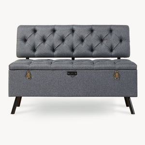 Sitztruhe Malmöhus 110x48x75cm Dunkelgrau [en.casa]