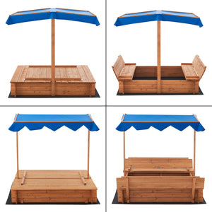 Sandkasten Kellenhusen mit Dach 120x120x120cm [en.casa]