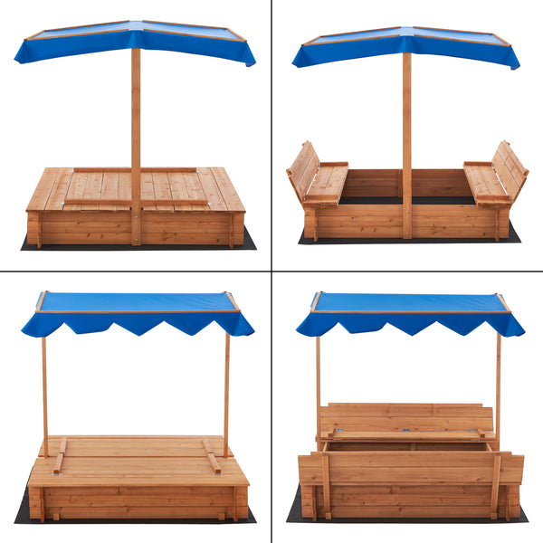 Sandkasten Kellenhusen mit Dach 120x120x120cm [en.casa]