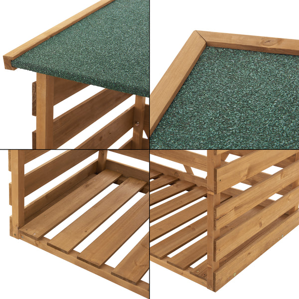 Brennholzunterstand 123x116x64cm Natur Tannenholz [en.casa]