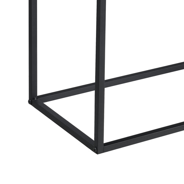 Sideboard Motala mit Ablage und Schranktüren Schwarz [en.casa]