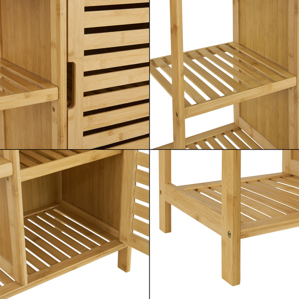 Badezimmerschrank Vetlanda Bambus 87x66x33 cm [en.casa]