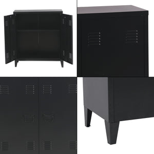Metallschrank Oripää - 90x80x33cm - Schwarz