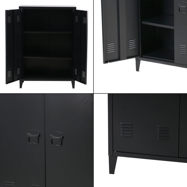 Metallschrank Oripää - 110x75x33cm - Schwarz