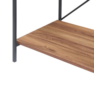 Standregal Billund mit 4 Ablageflächen 133 x 60 x 42 cm Schwarz / Walnuss-Optik [en.casa]