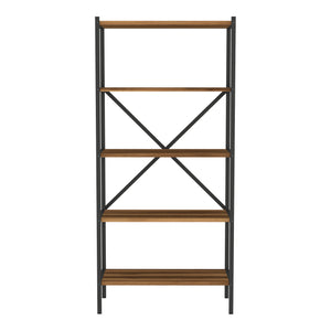 Küchenregal Tomelilla 160x66x34 cm Walnuss/Anthrazit [en.casa]
