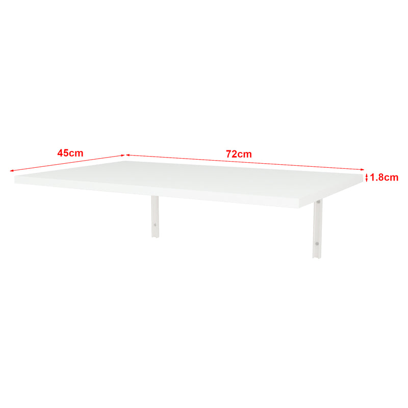 Maßskizze Wandklapptisch Klepp 72x45cm Weiß [en.casa]