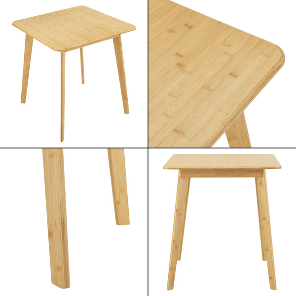Esstisch Närpes für 2 Personen Bambus 75x70x70 cm [en.casa]