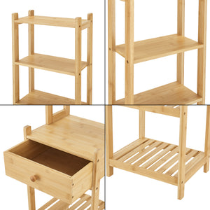 Standregal Siilinjärvi aus Bambus 163 x 33 x 28 cm bis 5 kg Natur [en.casa]