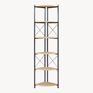 Pflanzregal Ulfborg 6 Ablagen 160x30x30 cm Schwarz/Eicheoptik [en.casa]