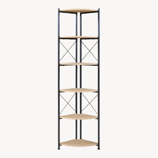 Pflanzregal Ulfborg 6 Ablagen 160x30x30 cm Schwarz/Eicheoptik [en.casa]