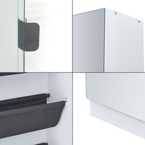 Schuhschrank Meura 160x48x20cm verspiegelt Weiß [en.casa]