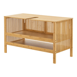 Waschbeckenunterschrank Hvaler 60x100x45cm Bambus [en.casa]