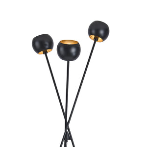 Stehlampe Nykvarn 3-flammig Schwarz / Goldfarben [lux.pro]