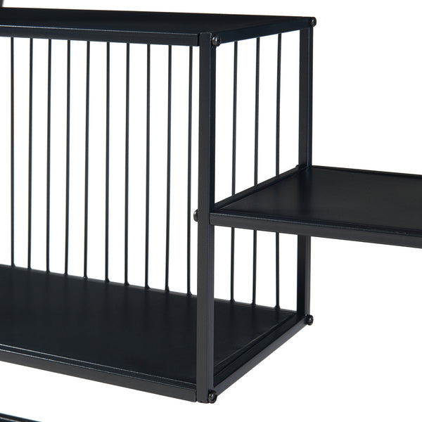 Konsolentisch Beesel 65,5x60x20 cm Schwarz [en.casa]