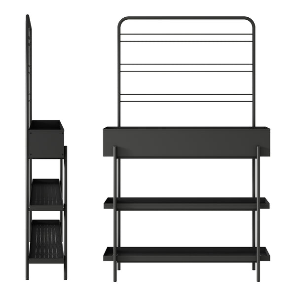 Outdoor Pflanzenständer Aalsmeer Metall 154x96x24 cm Schwarz [casa.pro]
