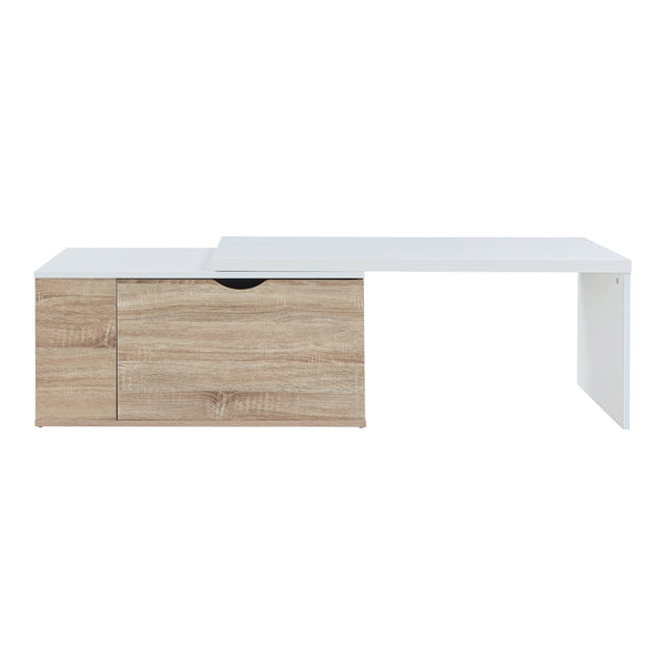 Beistelltisch Österåker 100x47,5x40 cm Holzoptik/Weiß [en.casa]